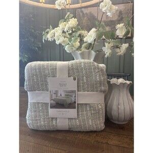 3 Piece Queen Matelasse Quilt and Shams Set Tinker Stripe Green - Threshold NEW